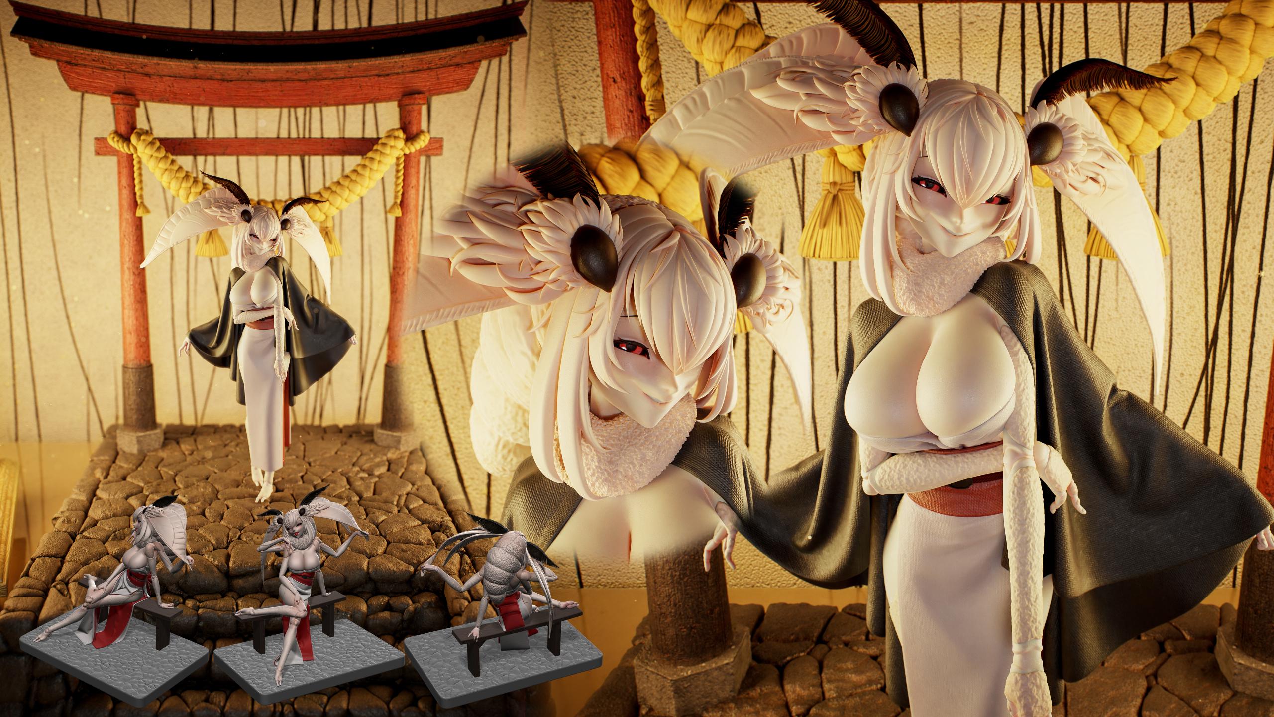 Figure Moth Girl - Shiragasane - 1/6 Scale - Garage Kit Resin